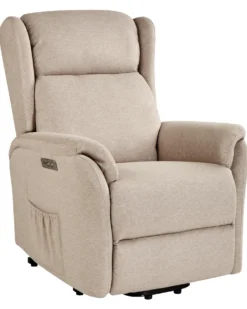 Elektrisk recliner stol ELEGY Inkl. fodstøtte Velour Brungrå