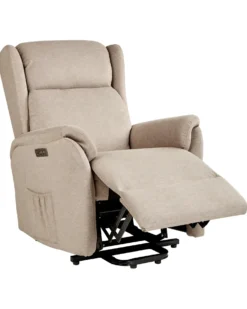 Elektrisk recliner stol ELEGY Inkl. fodstøtte Velour Brungrå