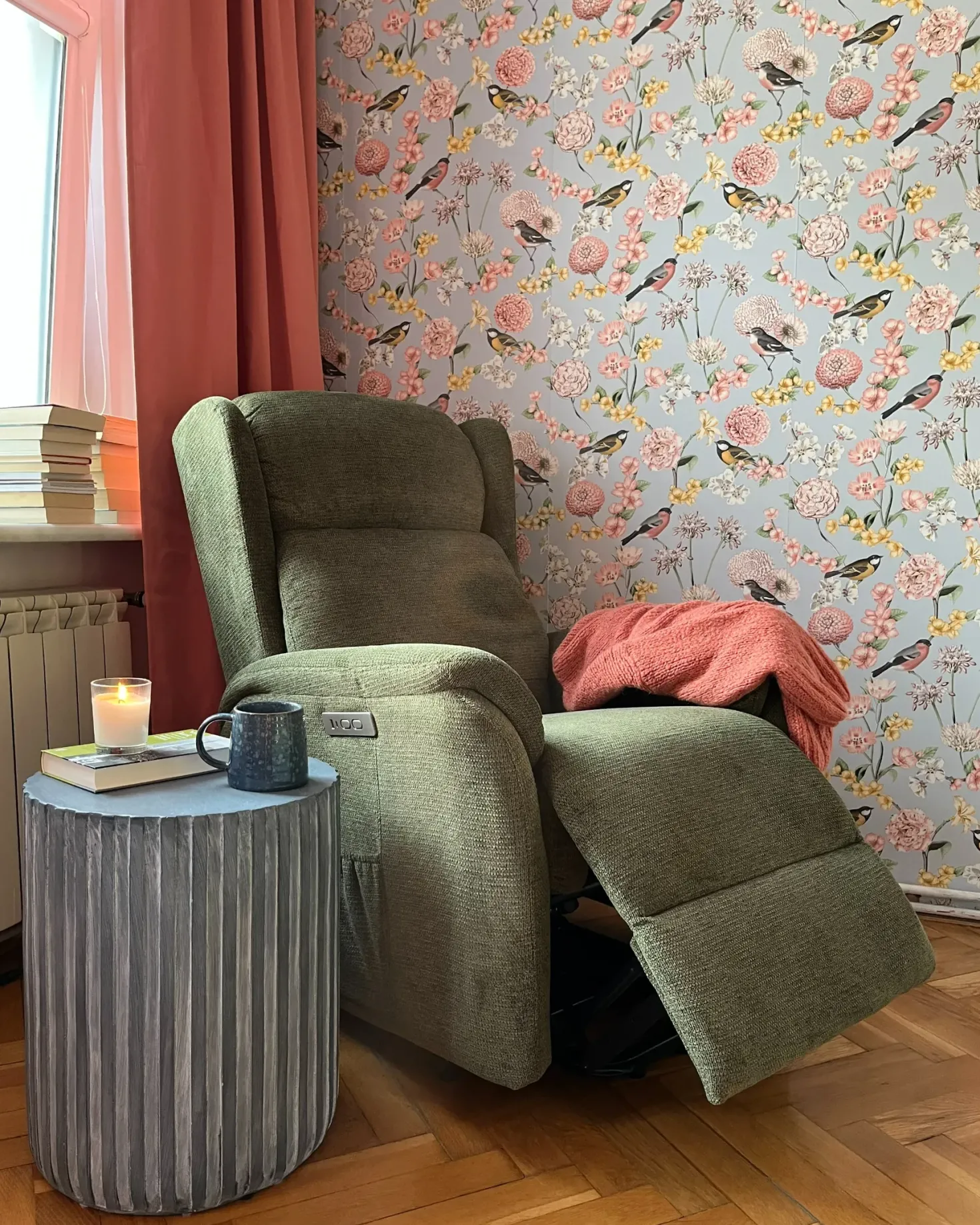 Elektrisk recliner stol ELEGY Inkl. fodstøtte Grøn