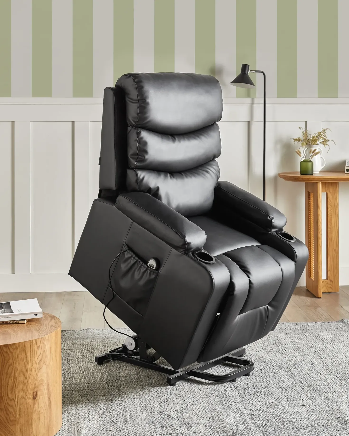 Elektrisk recliner stol ETER Kunstlæder Sort