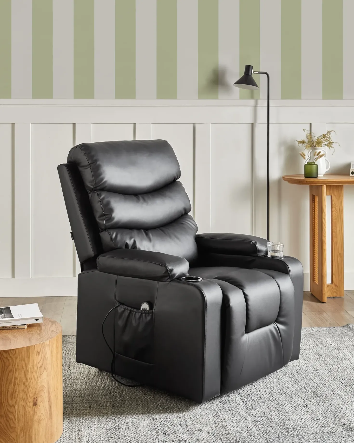 Elektrisk recliner stol ETER Kunstlæder Sort