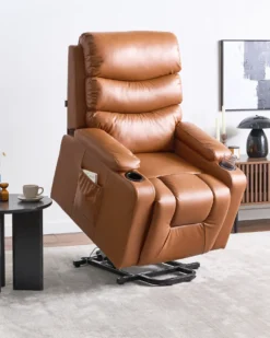 Elektrisk recliner stol ETER Kunstlæder Brun