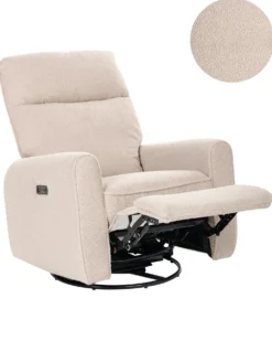 Elektrisk recliner stol FOBOS Boucle Lys Beige