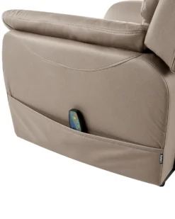 Elektrisk recliner stol GLORIE massagefunktion Brungrå