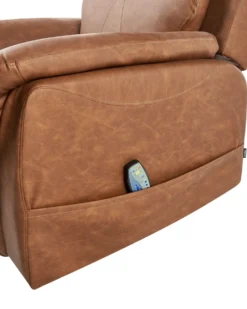 Elektrisk recliner stol GLORIE massagefunktion Kunstlæder Brun