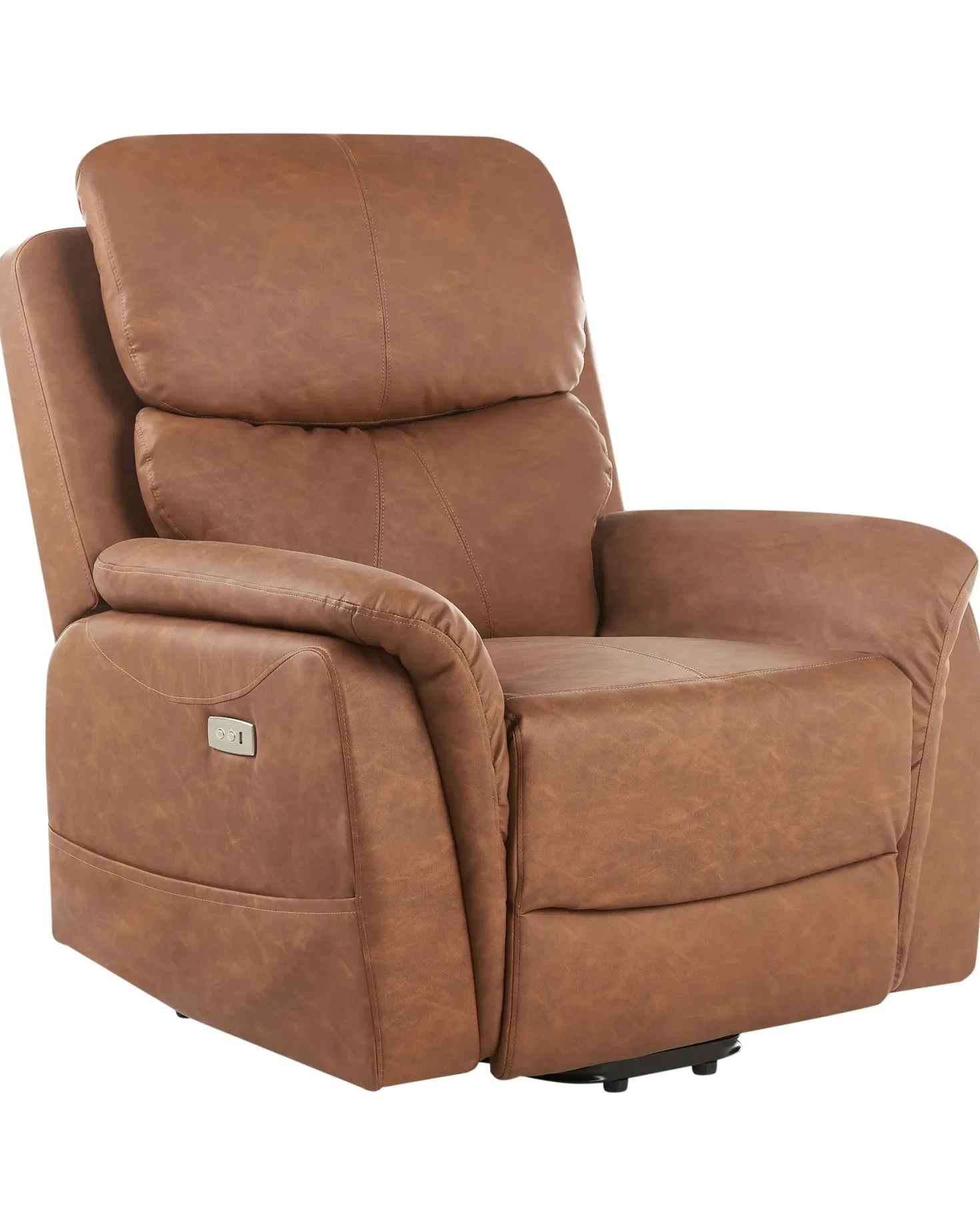 Elektrisk recliner stol GLORIE massagefunktion Kunstlæder Brun