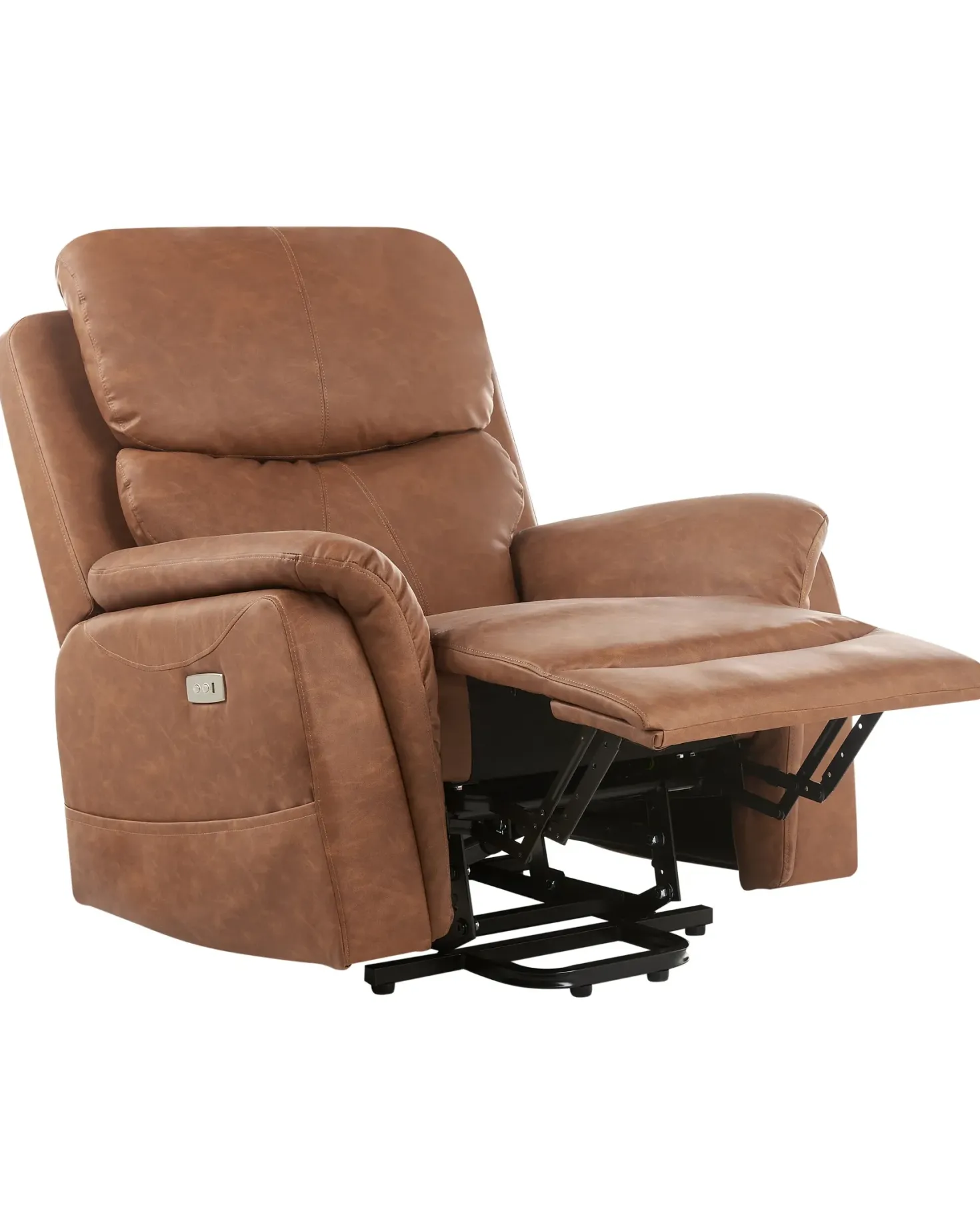 Elektrisk recliner stol GLORIE massagefunktion Kunstlæder Brun