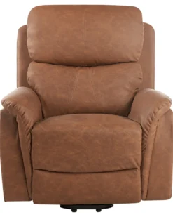 Elektrisk recliner stol GLORIE massagefunktion Kunstlæder Brun