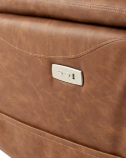 Elektrisk recliner stol GLORIE massagefunktion Kunstlæder Brun