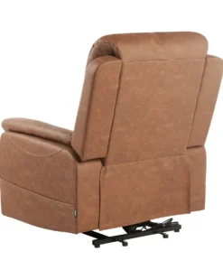Elektrisk recliner stol GLORIE massagefunktion Kunstlæder Brun