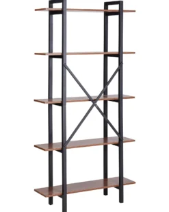 5-etagers reol DARBY 180 cm Mørkebrun