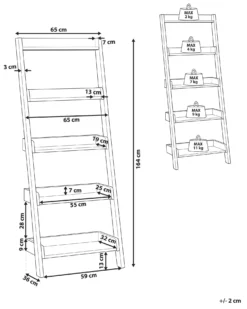 5-etagers reol MOBILE TRIO 164 cm Brun/hvid