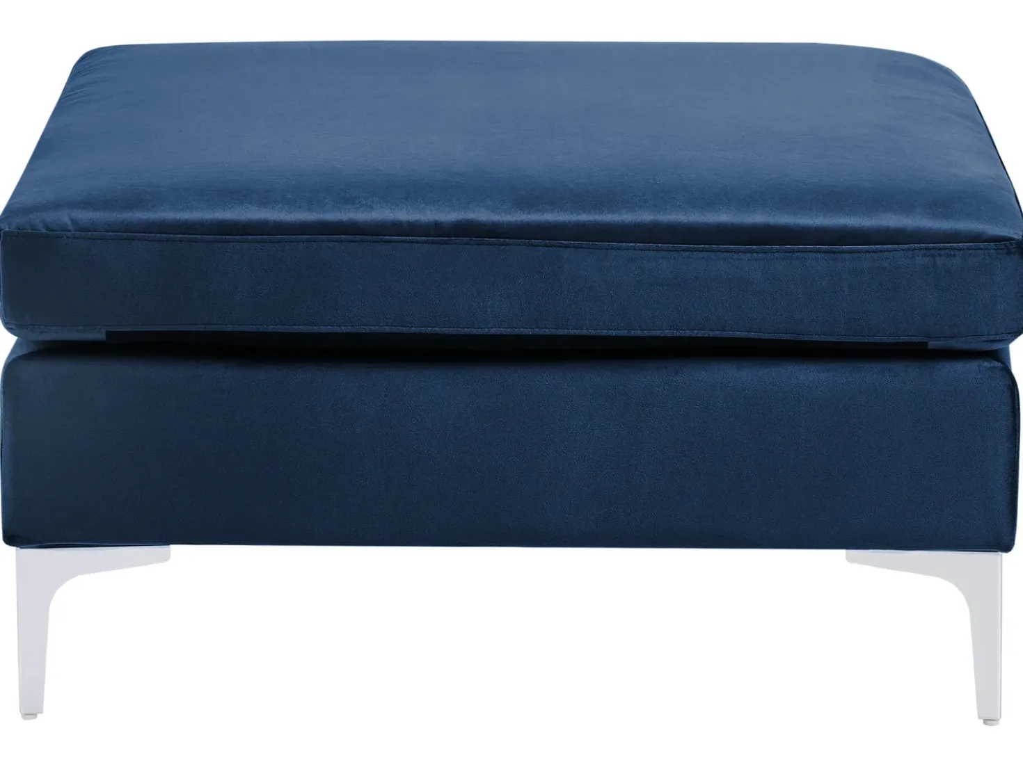 EVJA 4 personers Hjørnesofa modul Højrevendt Navy Blå Velour med fodskammel