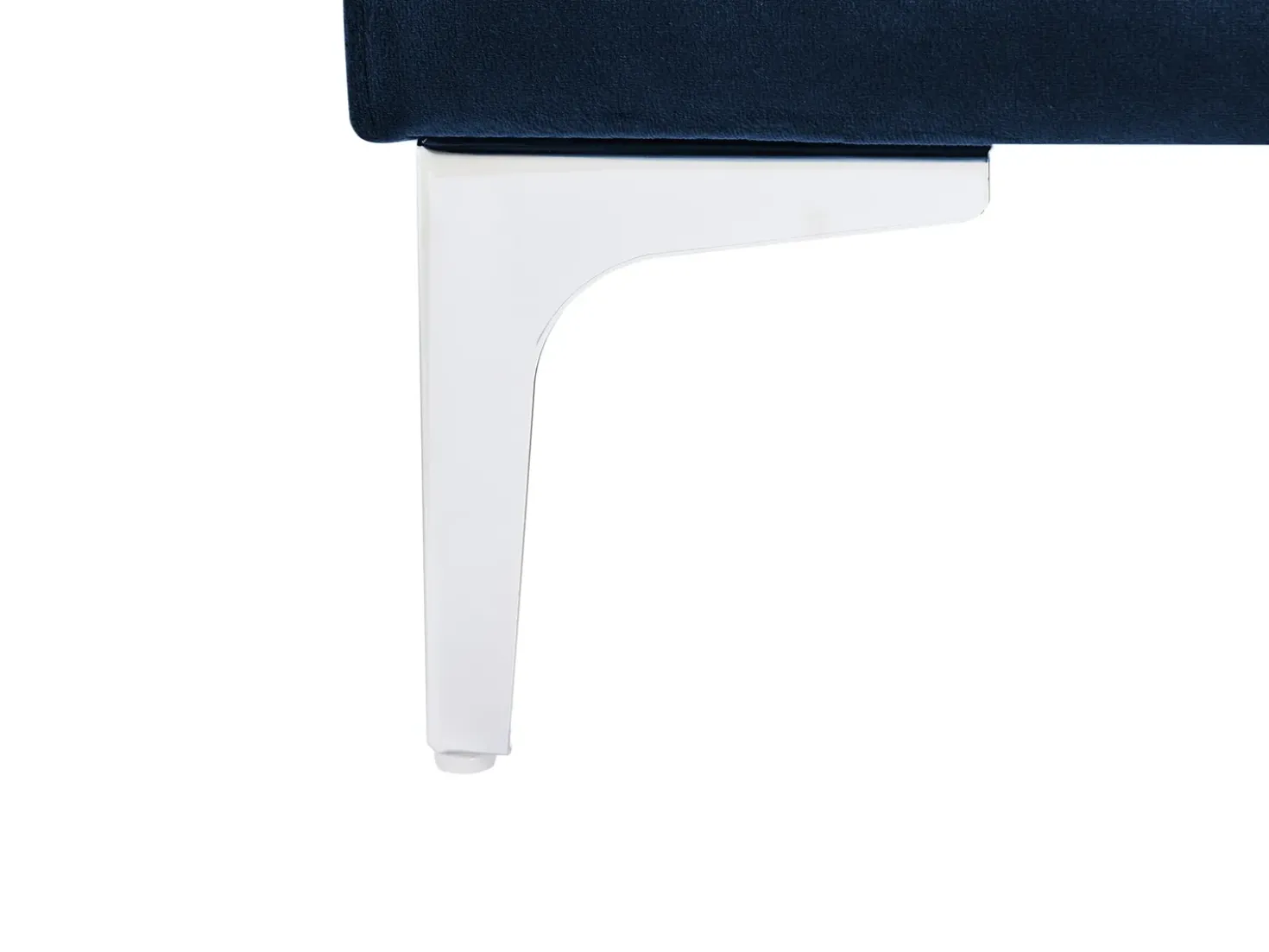 EVJA 4 personers Hjørnesofa modul Højrevendt Navy Blå Velour med fodskammel