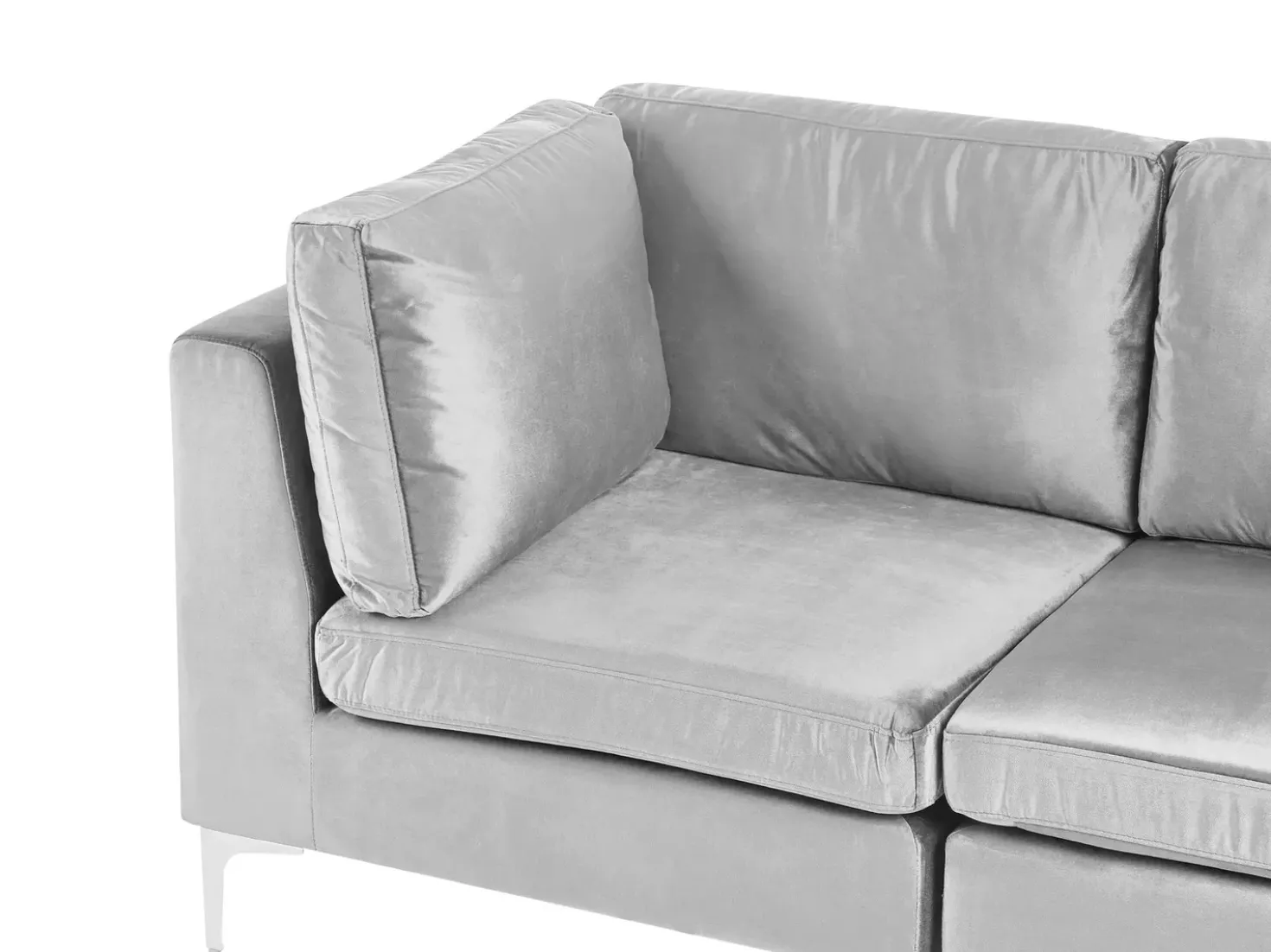 EVJA 4 personers Hjørnesofa modul Venstrevendt Grå Velour