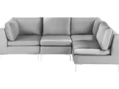 EVJA 4 personers Hjørnesofa modul Venstrevendt Grå Velour