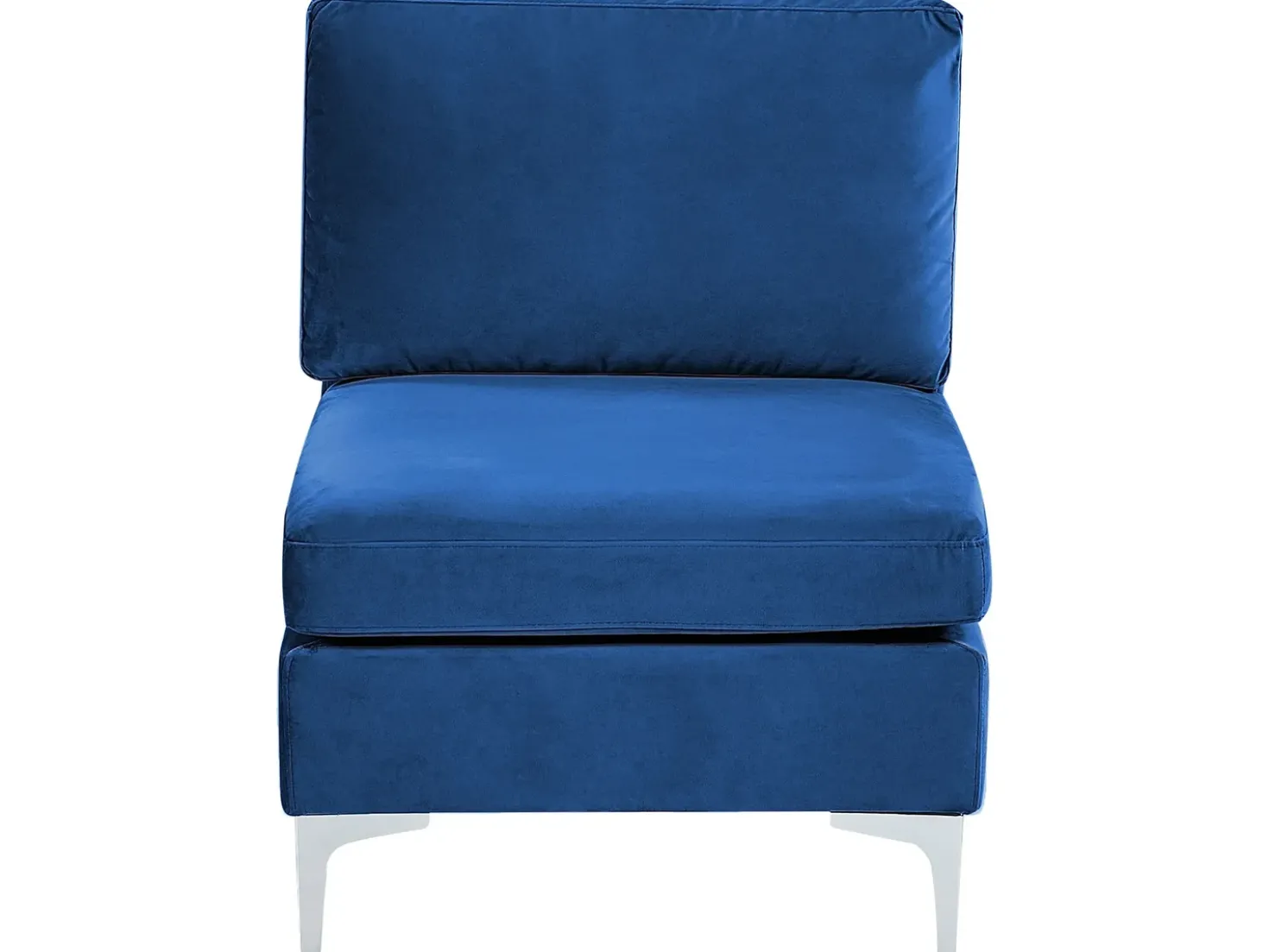 EVJA 5 personers Hjørnesofa modul Venstrevendt Navy Blå Velour med fodskammel