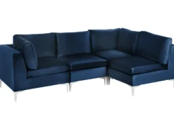 EVJA 4 personers Hjørnesofa modul Venstrevendt Navy Blå Velour