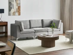 EVJA 3 personers Modulsofa Grå Velour