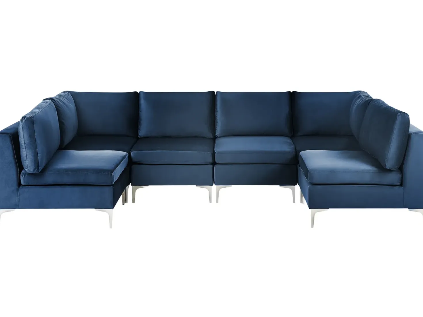 EVJA 6 personers U-formet modulsofa Navy Blå Velour