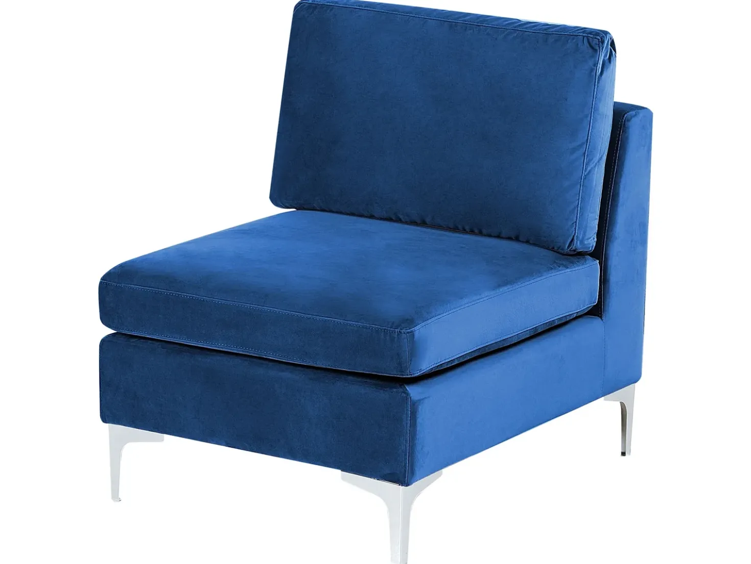 EVJA 6 personers U-formet modulsofa Navy Blå Velour med fodskammel