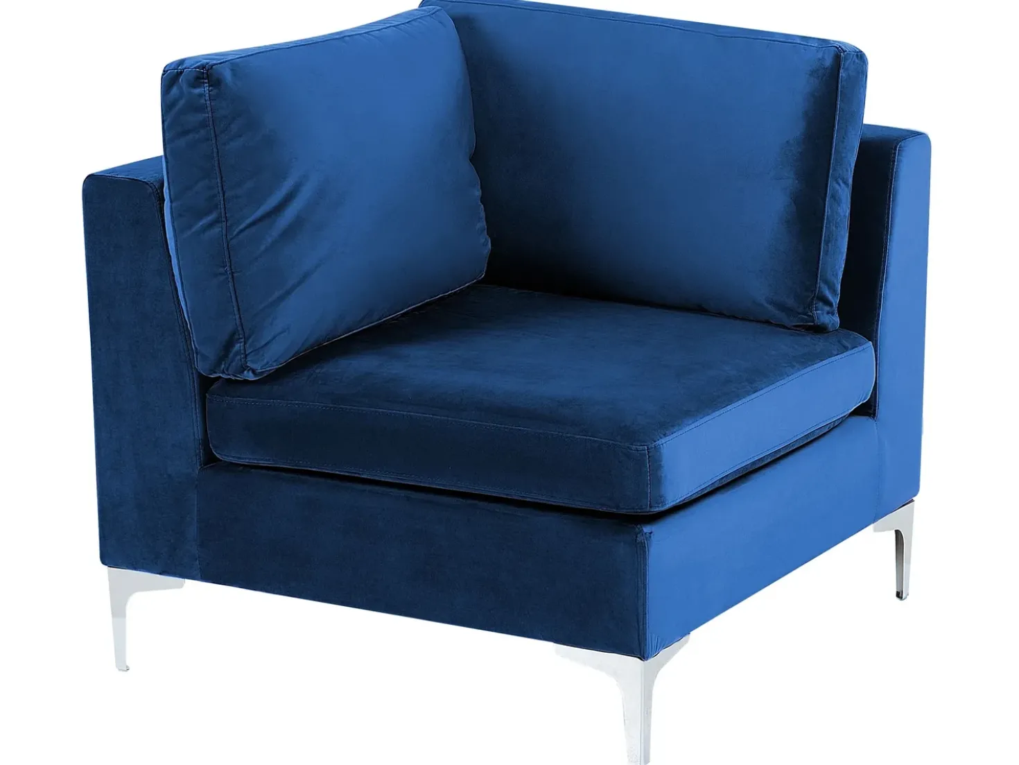 EVJA 6 personers U-formet modulsofa Navy Blå Velour med fodskammel