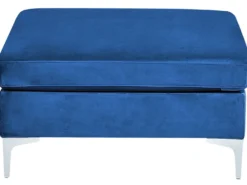 EVJA 6 personers U-formet modulsofa Navy Blå Velour med fodskammel