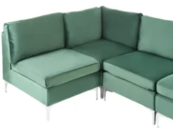 EVJA 6 personers U-formet modulsofa Grøn Velour