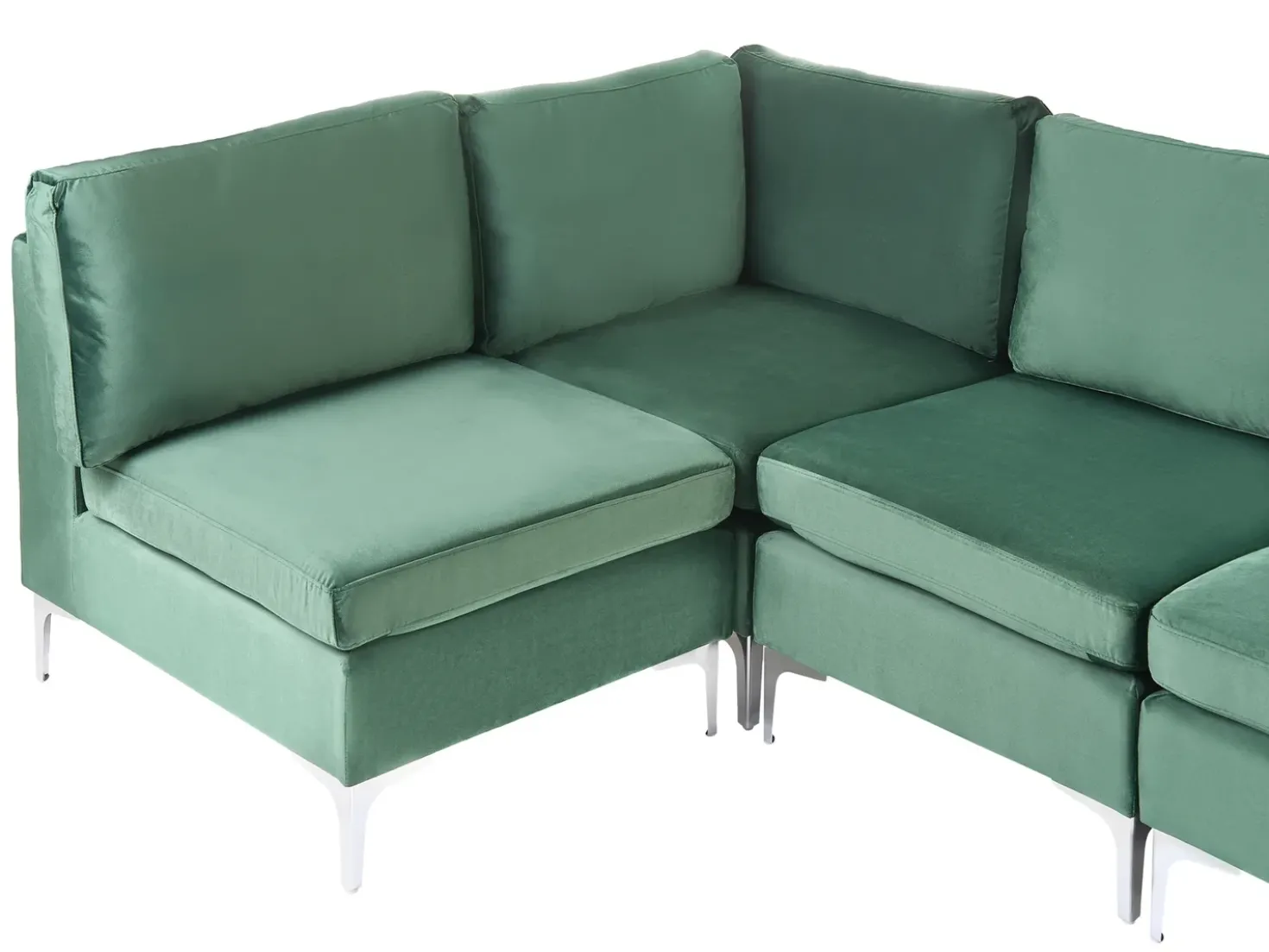 EVJA 6 personers U-formet modulsofa Grøn Velour