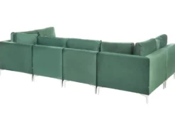 EVJA 6 personers U-formet modulsofa Grøn Velour