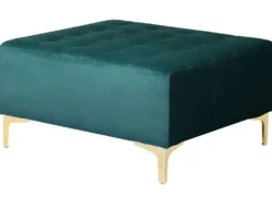 Fodskammel ABERDEEN Velour Blågrøn