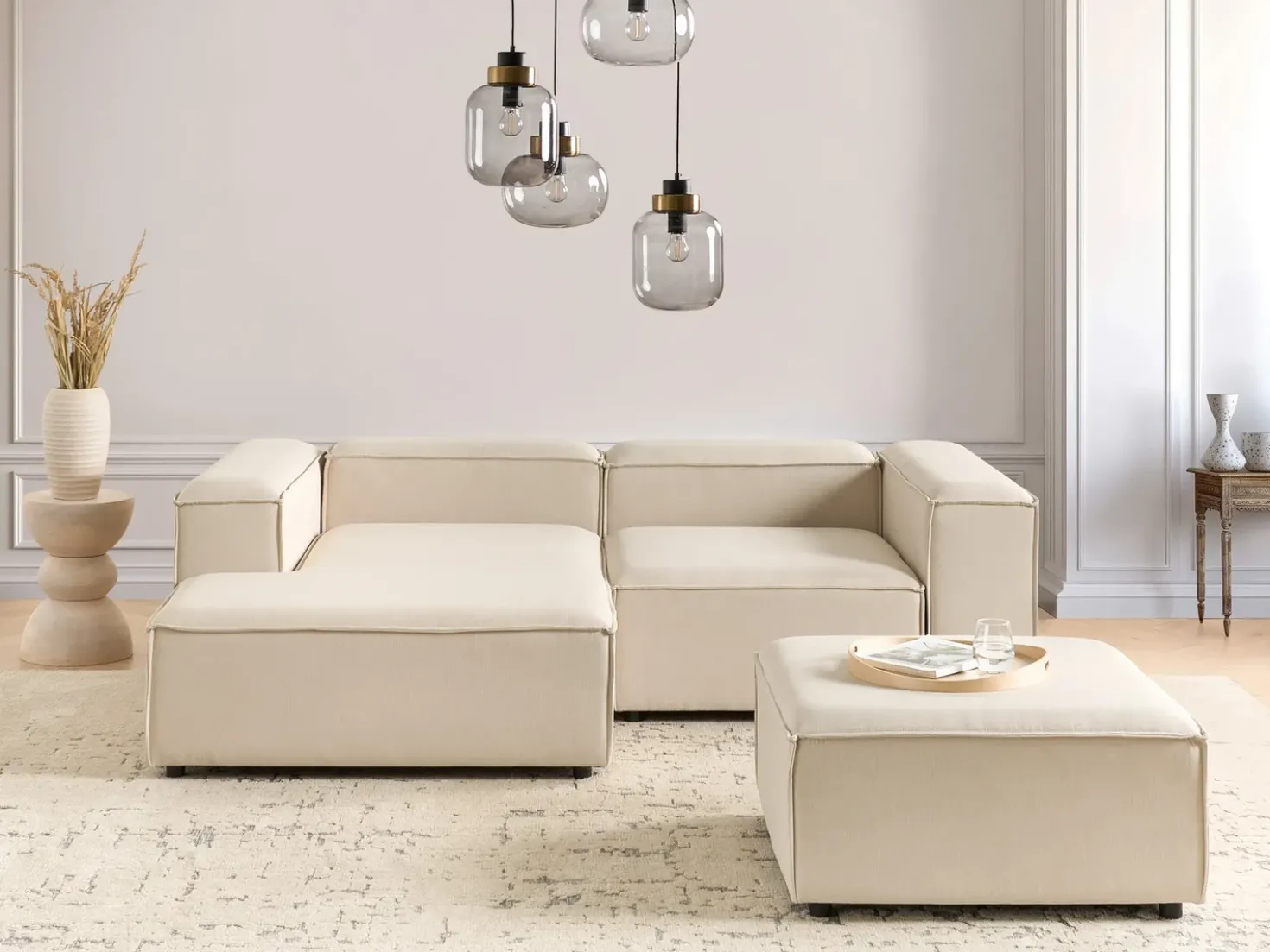 Fodskammel ARDAL Beige