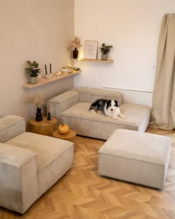 Fodskammel ARDAL Fløjl Brungrå