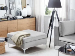 Fodskammel EVJA Velour Grå