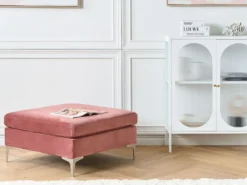 Fodskammel EVJA Velour Lyserød