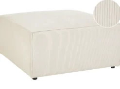 Fodskammel LEMVIG Fløjl Lys Beige