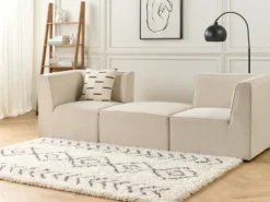 Fodskammel LEMVIG Fløjl Lys Beige