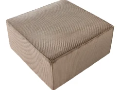 Fodskammel LEMVIG Fløjl Sand Beige