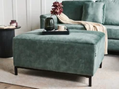 Fodskammel OSLO Velour Blågrøn