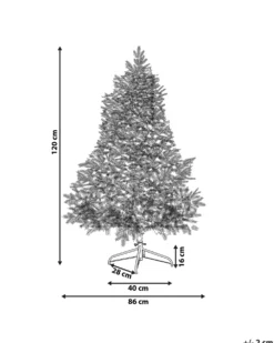 Forbelyst juletræ LED TATLOW 120 cm Grøn