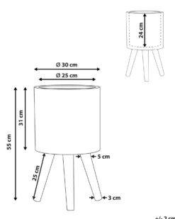 Forhøjet plantekrukke ACHILIO 30 cm Mørkebrun