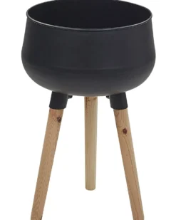 Forhøjet plantekrukke AGROS 30 cm Sort Metal