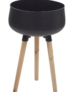 Forhøjet plantekrukke AGROS 35 cm Sort Metal