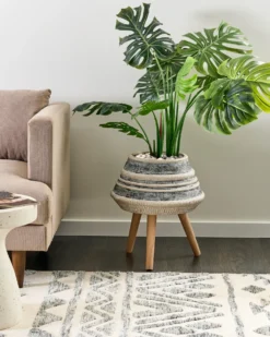 Forhøjet plantekrukke ATHAEA 37 cm Beige