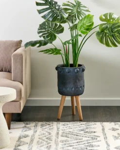 Forhøjet plantekrukke BRUNNERA 24 cm Grafit