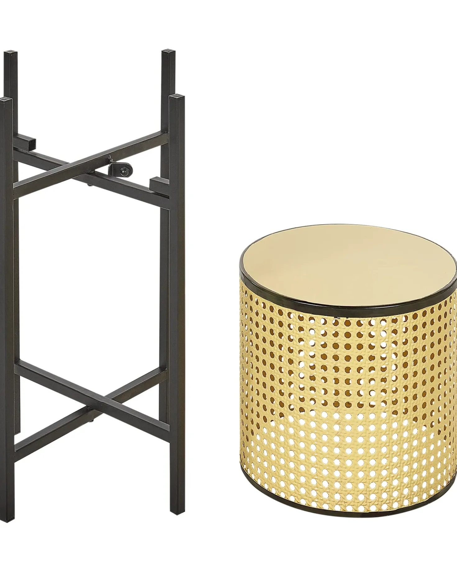 Forhøjet plantekrukke FALLOPIA Metal 25 cm Beige