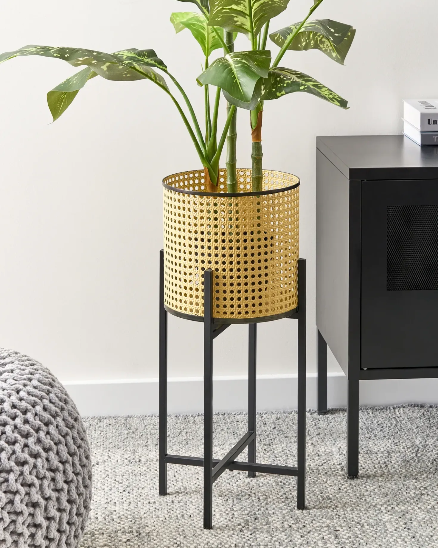 Forhøjet plantekrukke FALLOPIA Metal 25 cm Beige