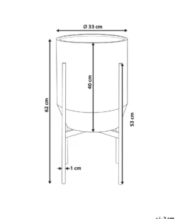 Forhøjet plantekrukke HYBRIDUM Metal 33 cm Grå
