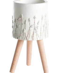 Forhøjet plantekrukke JANINA 24 cm Cremehvid