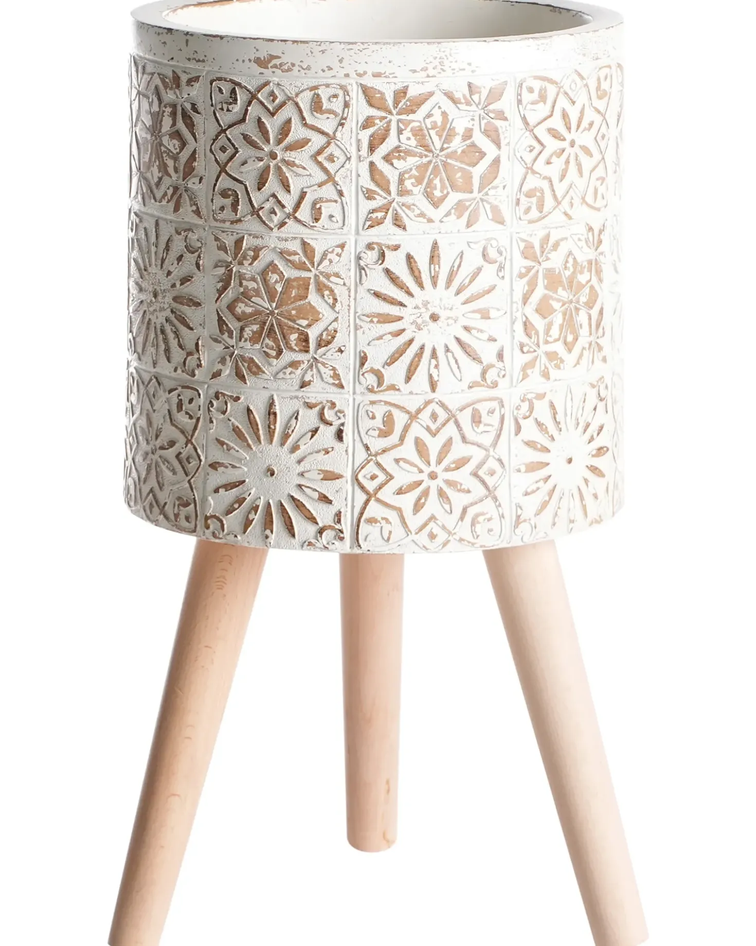 Forhøjet plantekrukke KARISTOS 36 cm Cremehvid